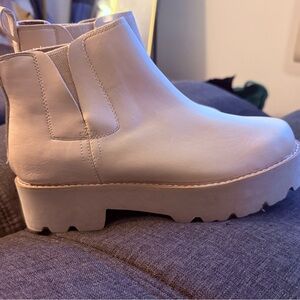 Women's Cream Ankle Boots